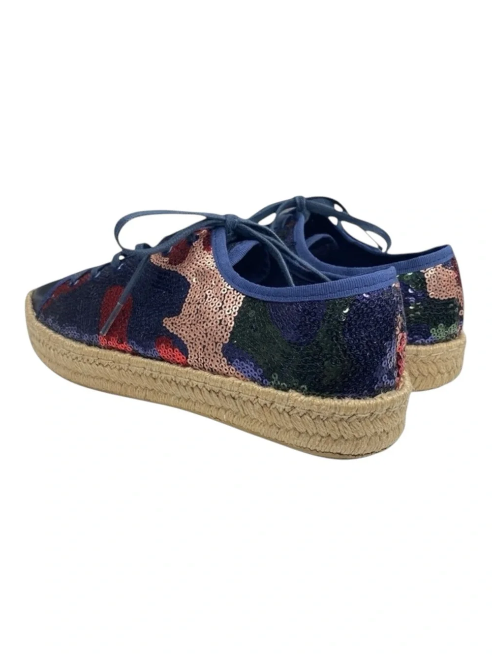 Ibizas ༄ Sequin Platform Espadrilles Lace Up Sneakers ༄ Navy Red Pink༄ 40 9 9.5